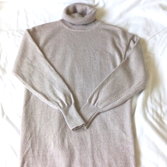 Aritzia Wilfred Wool Turtleneck Sweater Dress, Size XXS, Grey/Beige Colour - Picture 2 of 13
